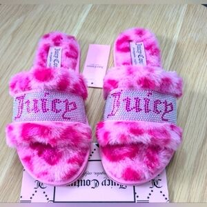 BNWT Juicy Women's (Small 5/6) Faux-Fur Slide-In Skippers